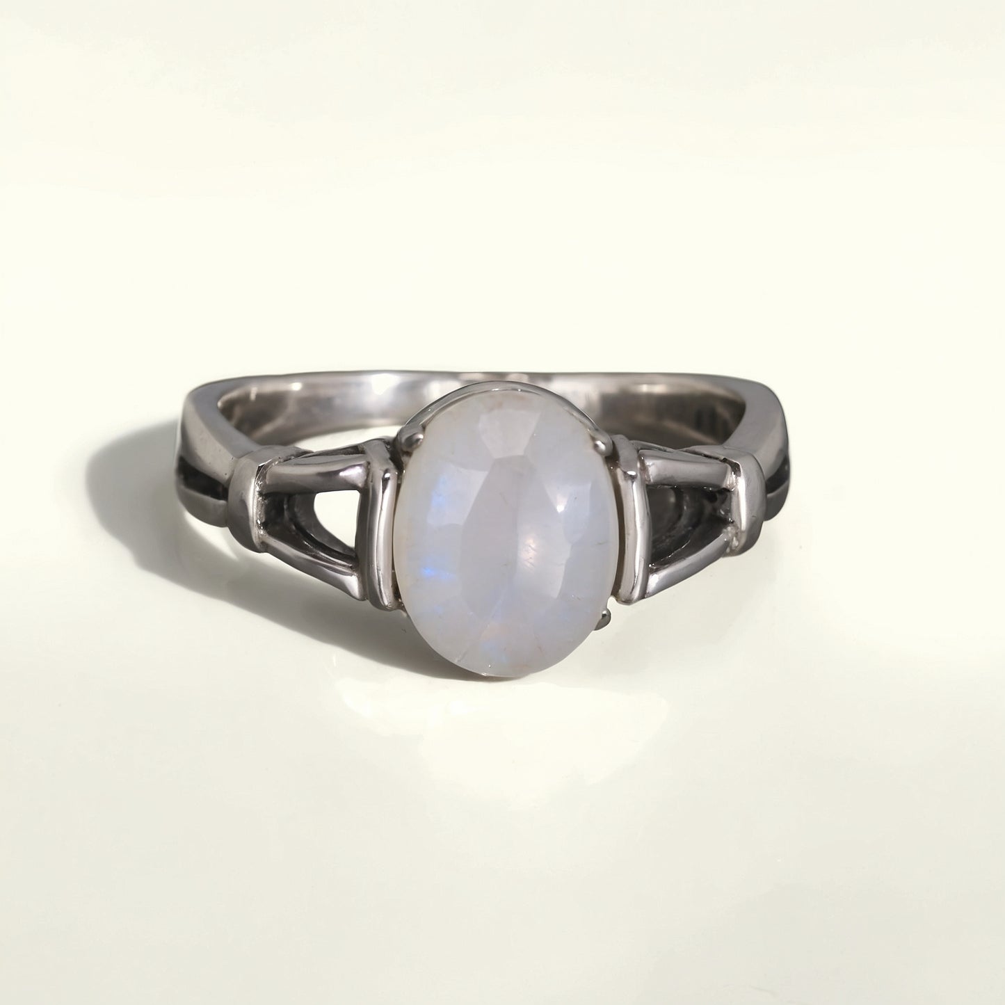 Lunar Whisper | 925 Sterling Silver Moonstone Ring for Love & Intuition