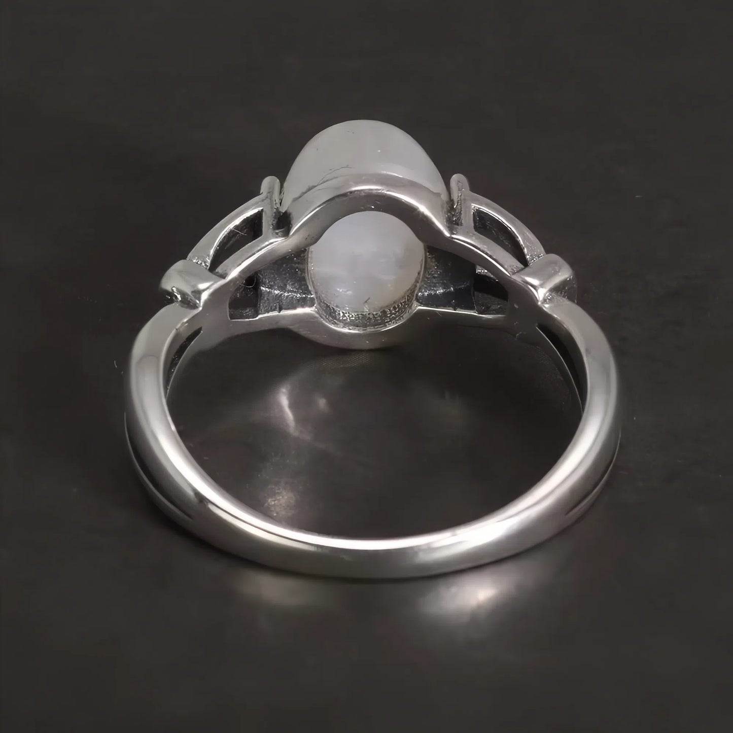Lunar Whisper | 925 Sterling Silver Moonstone Ring for Love & Intuition