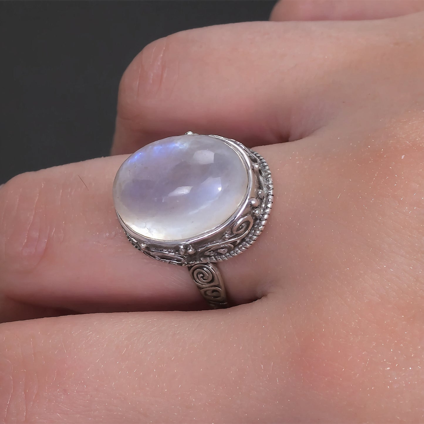 925 Sterling Silver Moonstone Ring