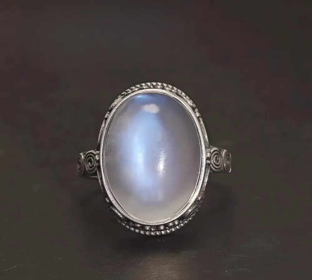 925 Sterling Silver Moonstone Ring