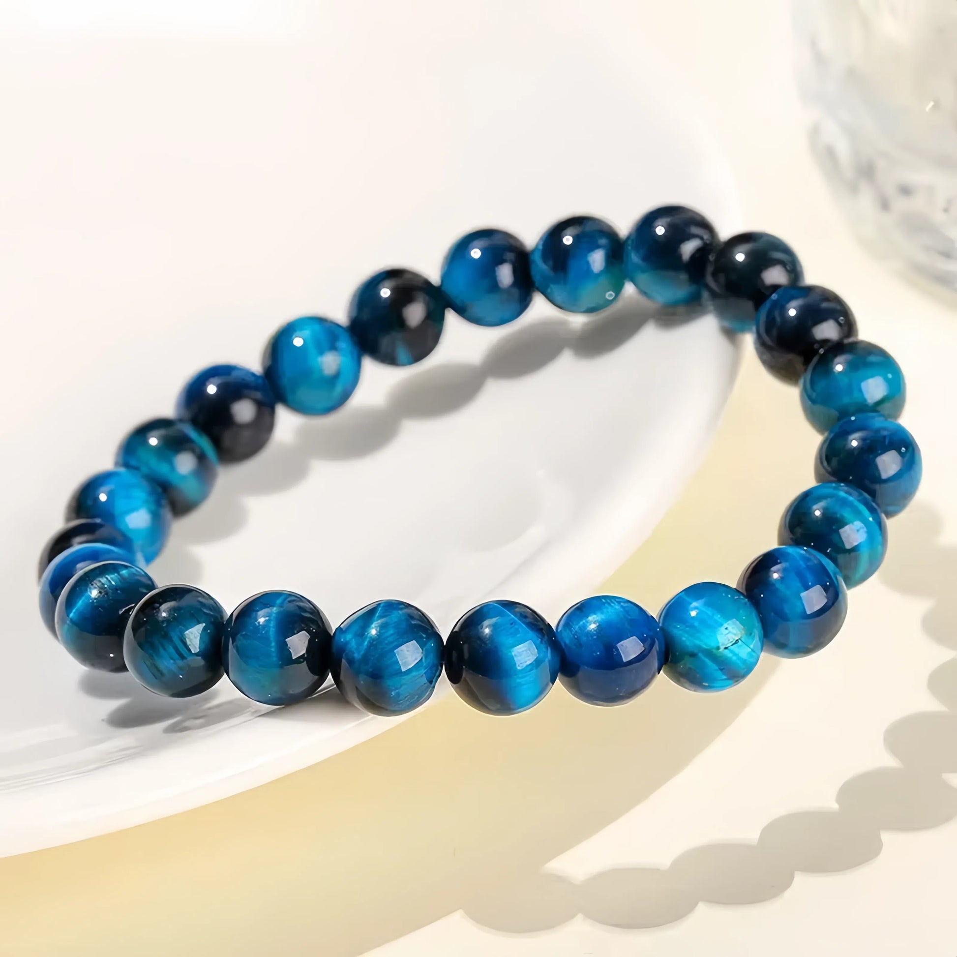 Blue Tiger Eye Bead Bracelet