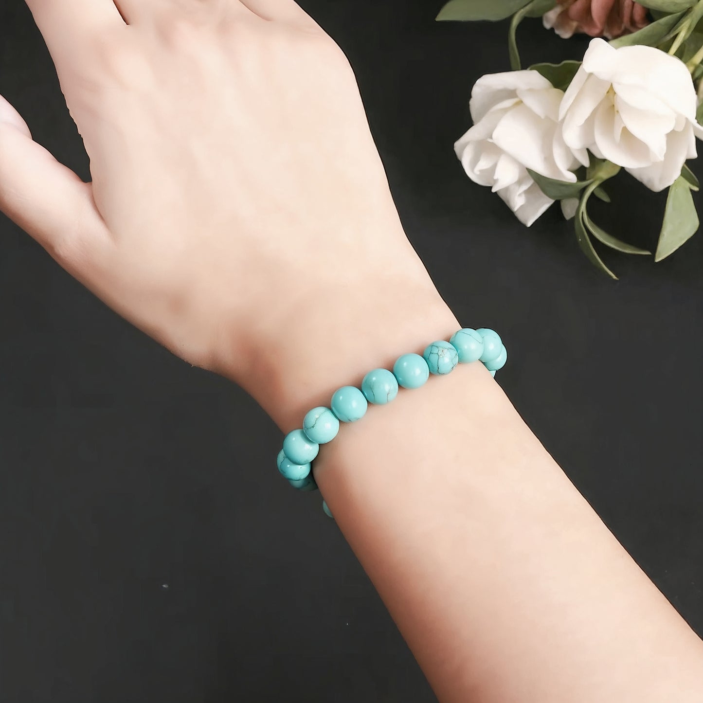 Blue Turquoise Bead Strand Bracelets