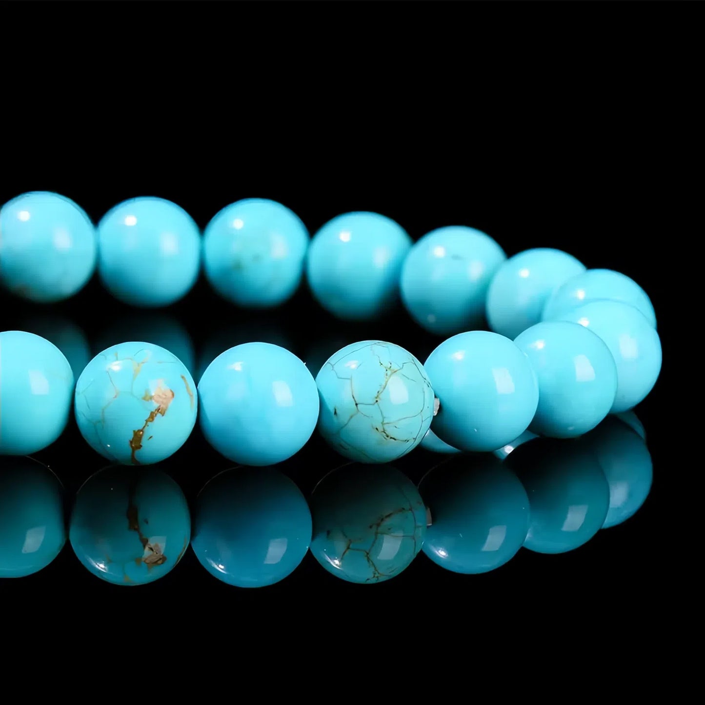 Blue Turquoise Bead Strand Bracelets