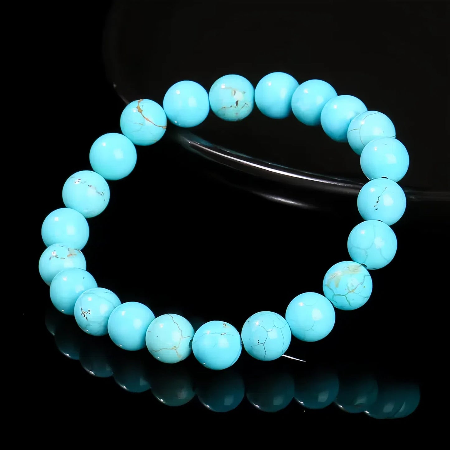 Blue Turquoise Bead Strand Bracelets