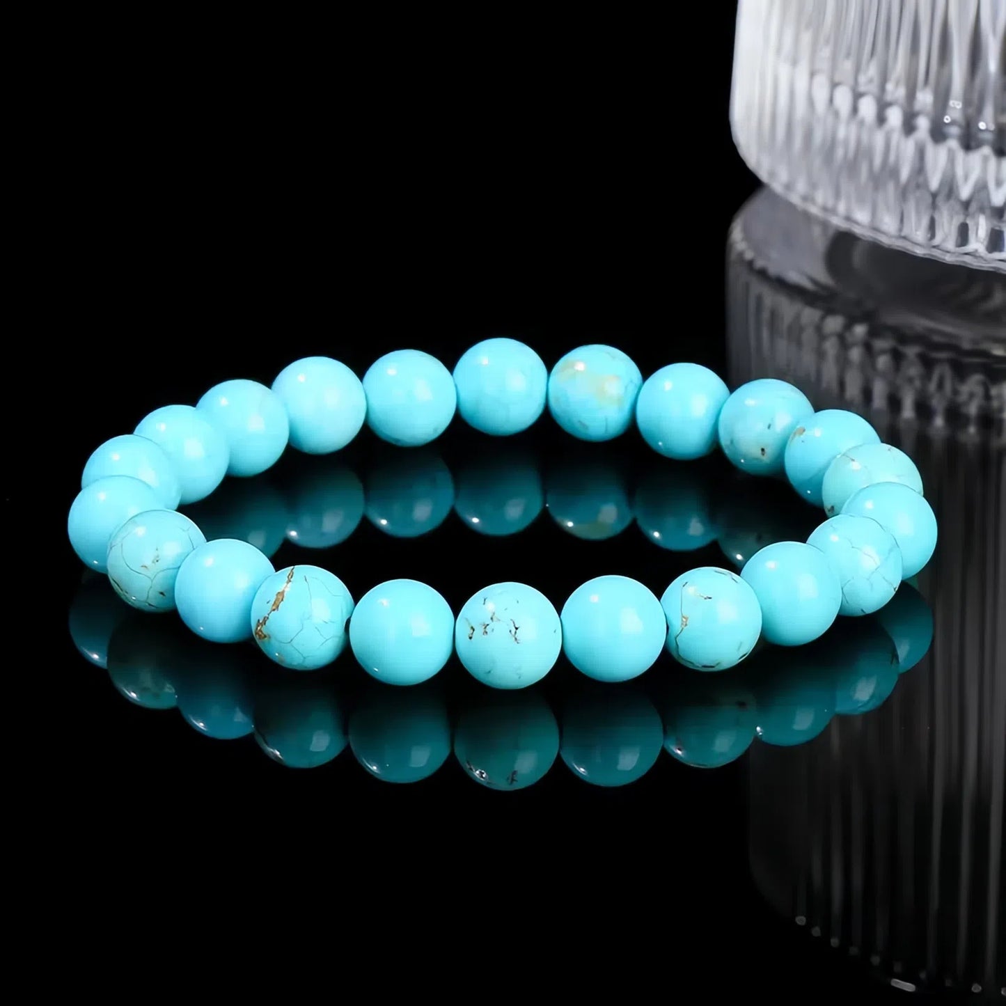 Blue Turquoise Bead Strand Bracelets