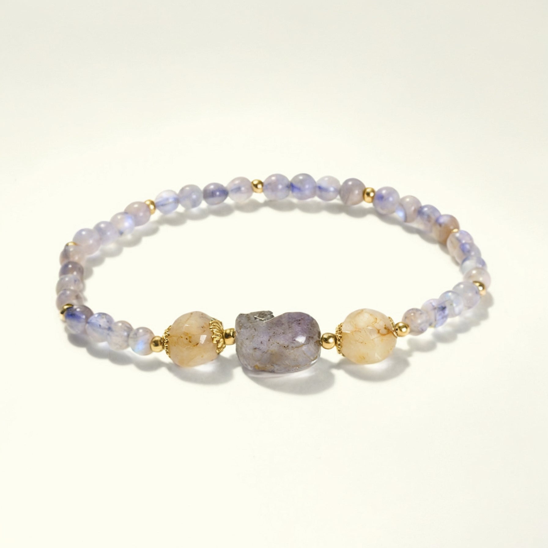 Gray Moonstone Bead Pixiu Bracelet