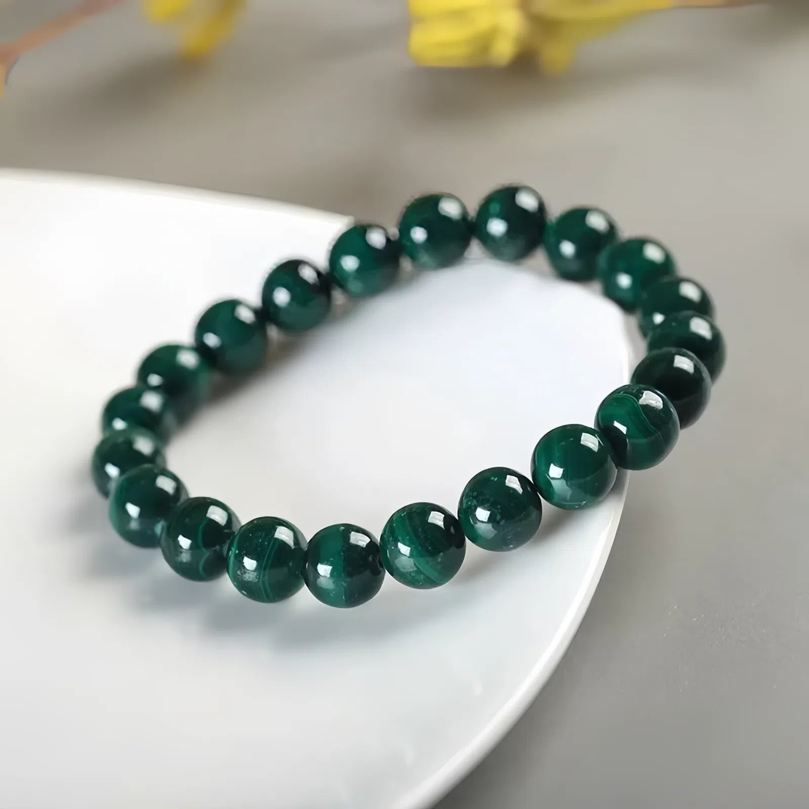 Round Malachite Beads Bracelet