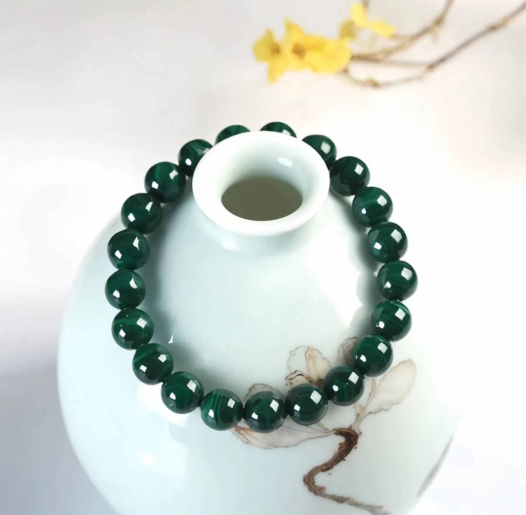 Round Malachite Beads Bracelet