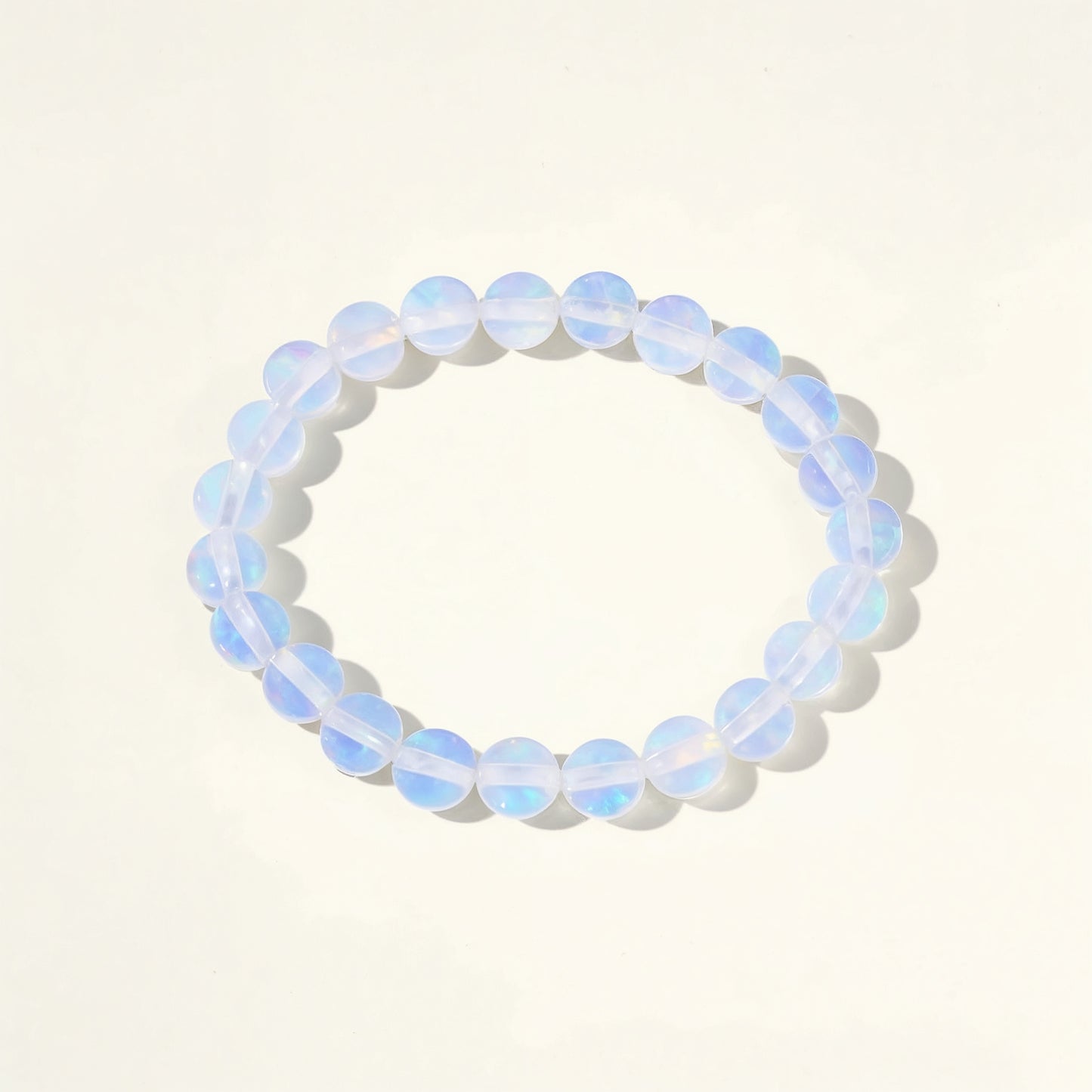 White Opal Bead Bracelet