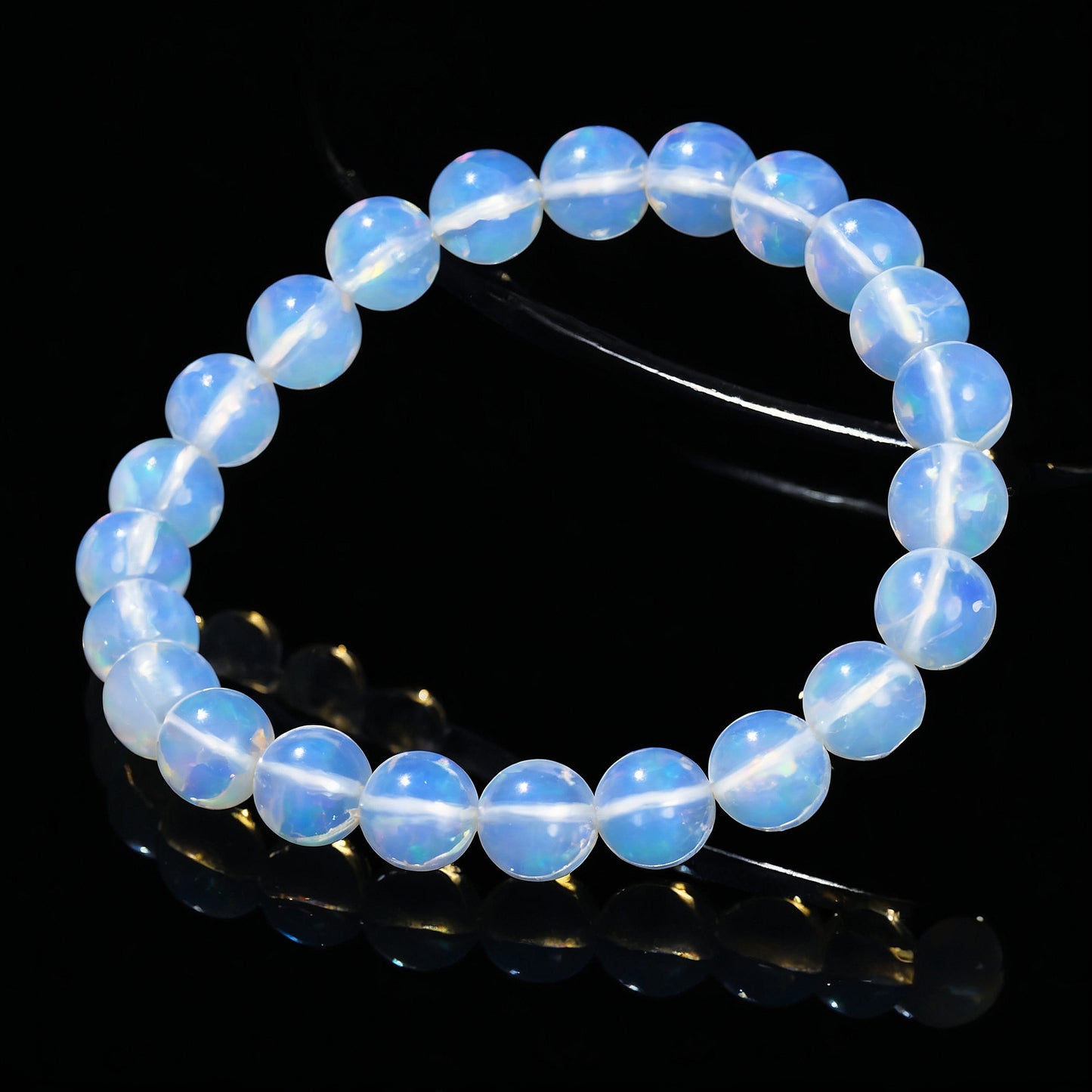 White Opal Bead Bracelet