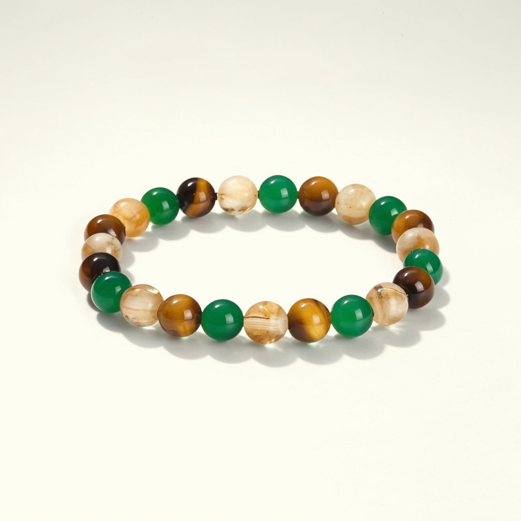 Yellow Tiger Eye & Green Agate & Citrine Mixed Bracelet