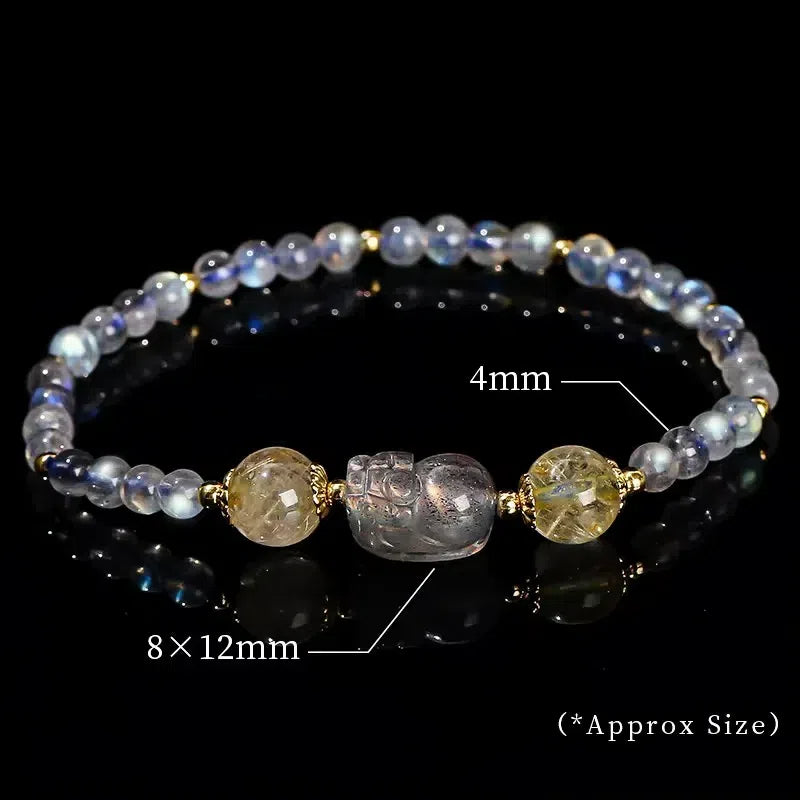 Moonstone Pixiu Gray Bracelet | For Energy & Harmony