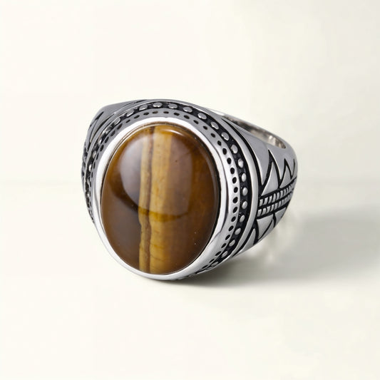 Tiger Eye 925 Silver Ring | Wealth & Stability