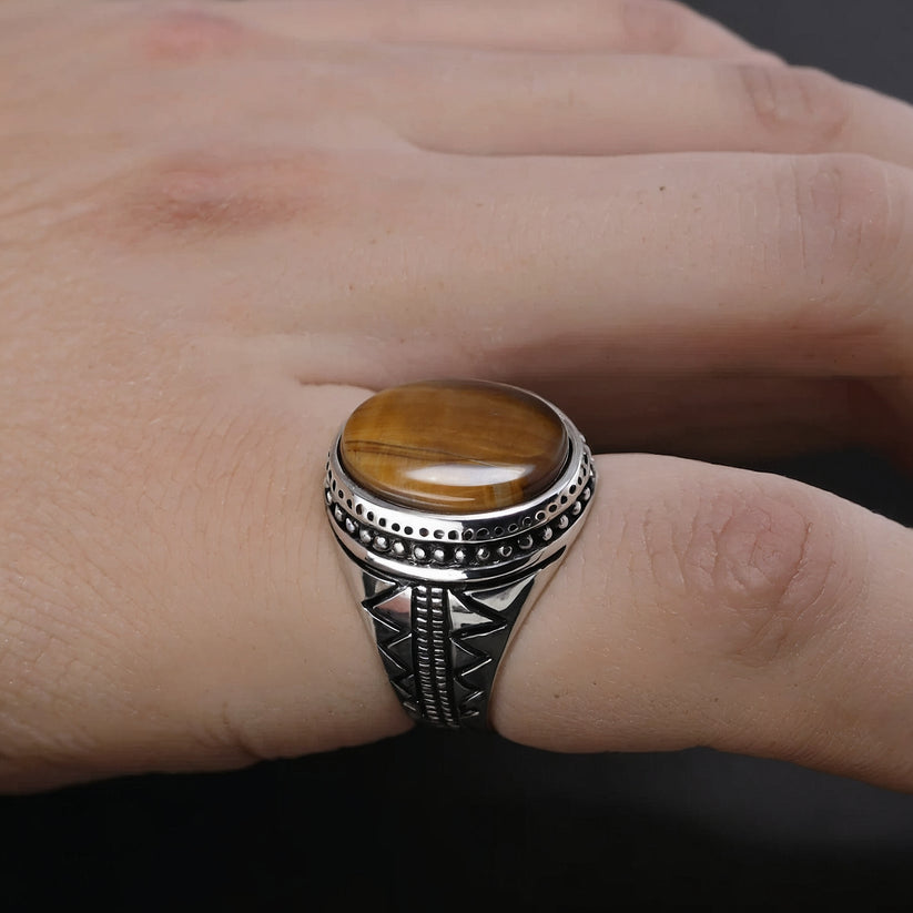 Tiger Eye 925 Silver Ring