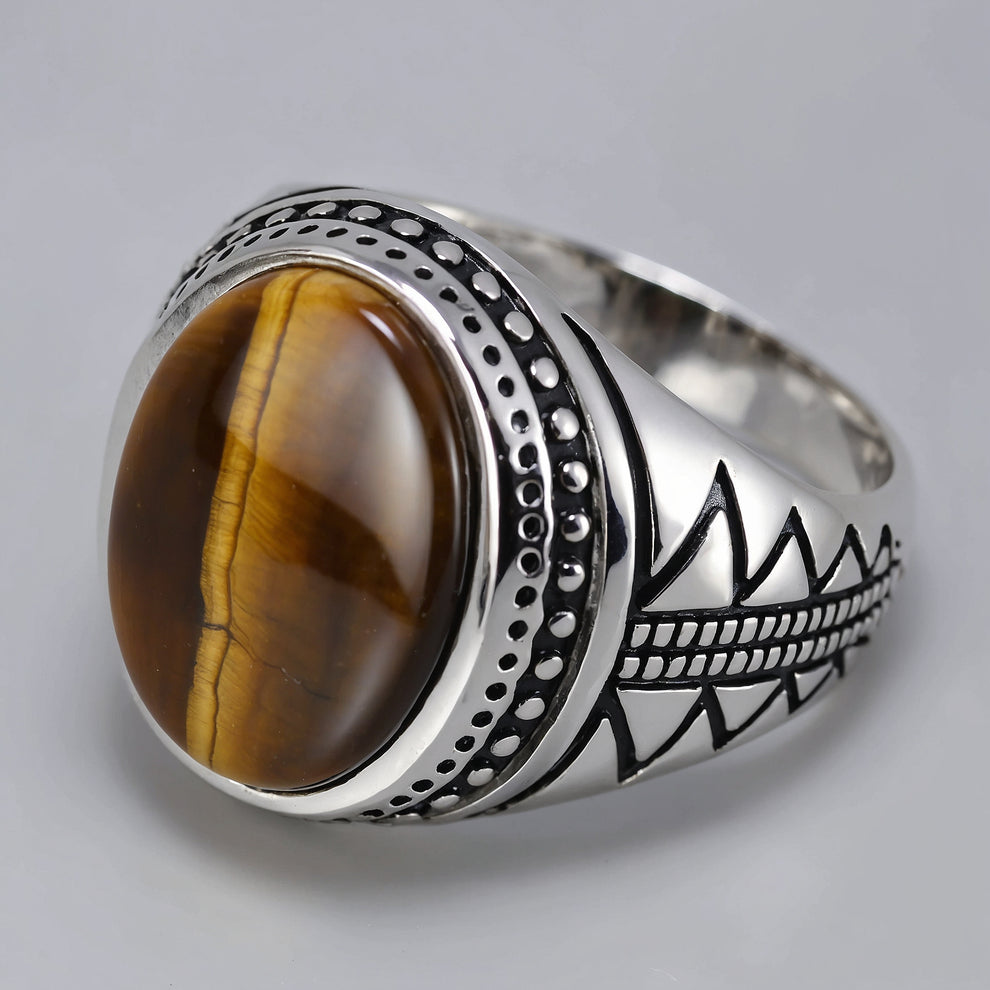 Tiger Eye 925 Silver Ring