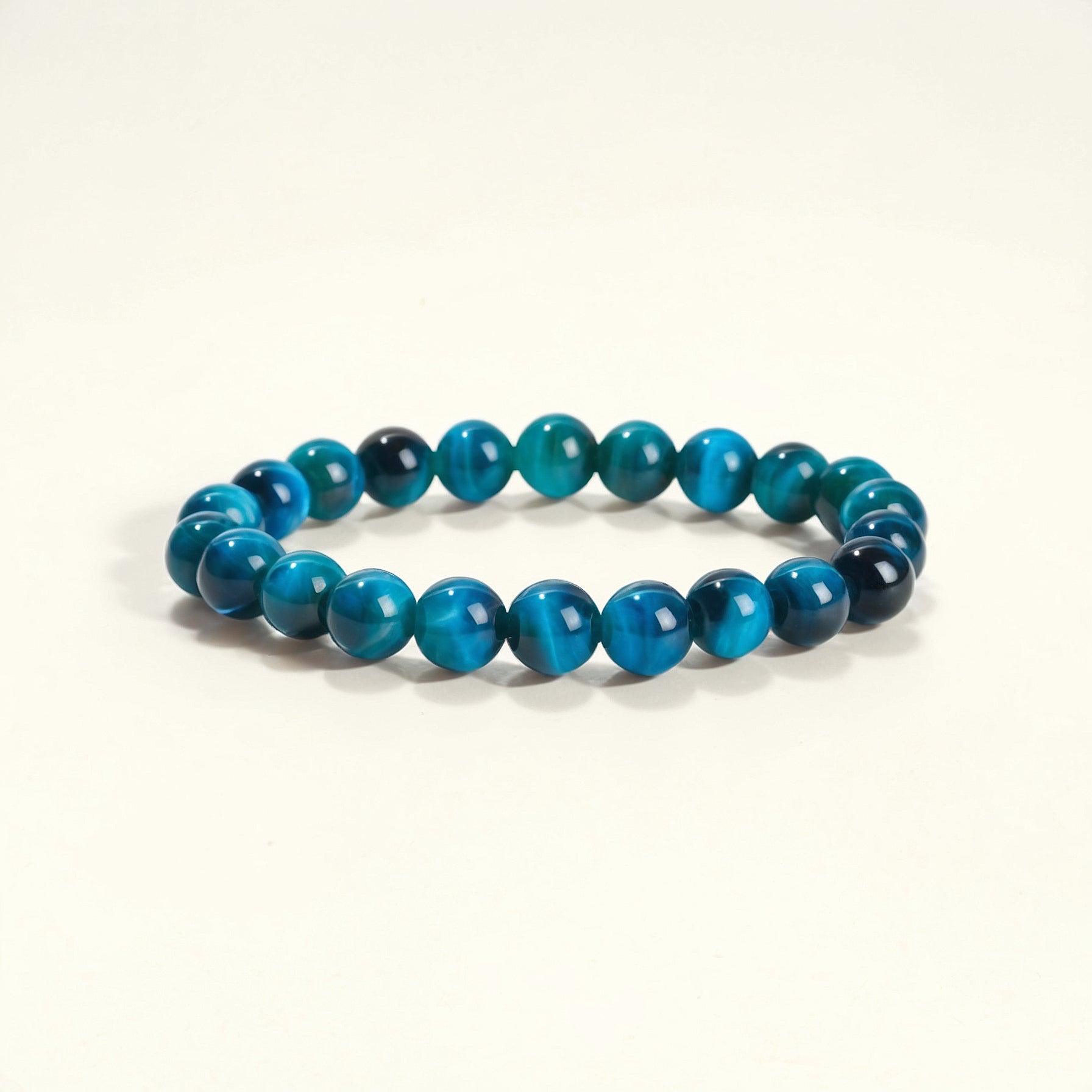 Blue Tiger Eye Bead Bracelet