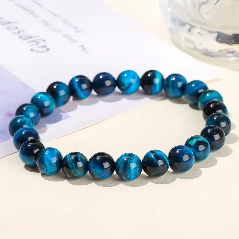 Blue Tiger Eye Bead Bracelet