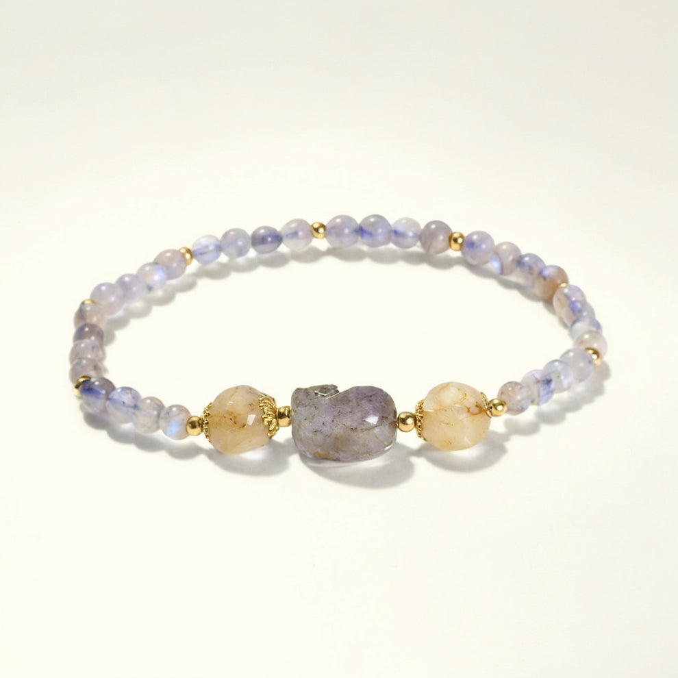 Moonstone Pixiu Gray Bracelet | For Energy & Harmony