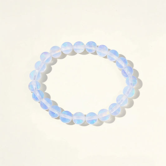 White Opal Bead Bracelet