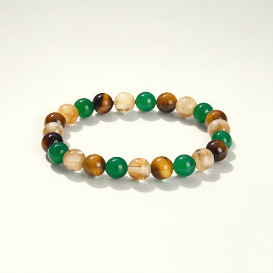 Yellow Tiger Eye & Green Agate & Citrine Mixed Bracelet